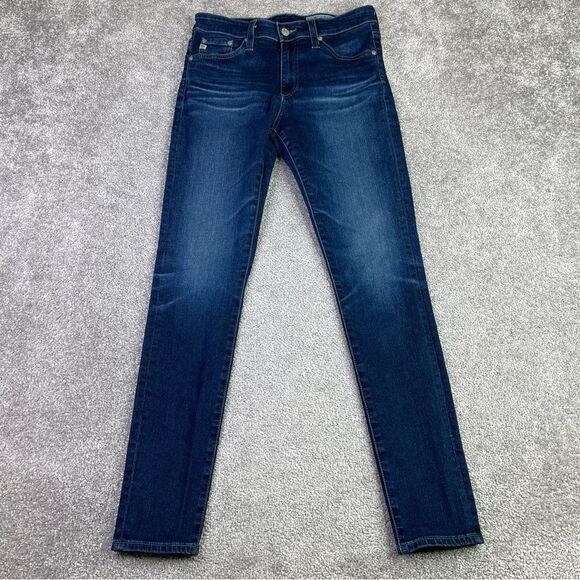 Ag Adriano Goldschmied Farrah Jeans Women's 26 Blue Skinny Ankle Dark Denim - Picture 1 of 12